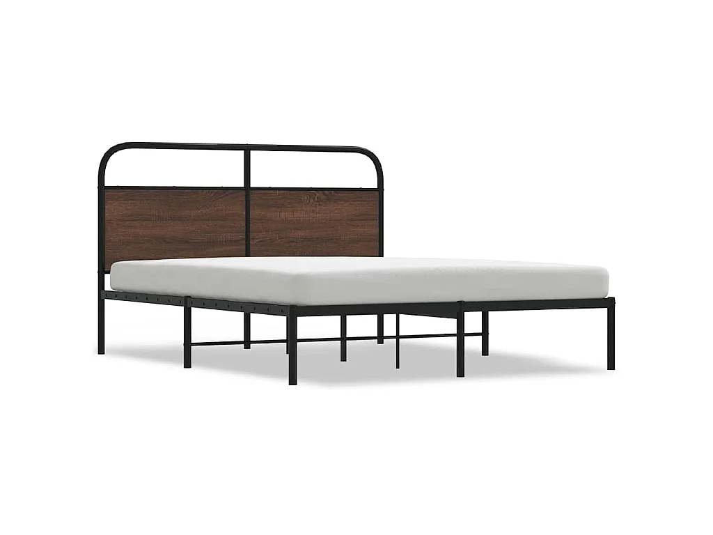 Estrutura cama s/ colchão derivados madeira carvalho castanho