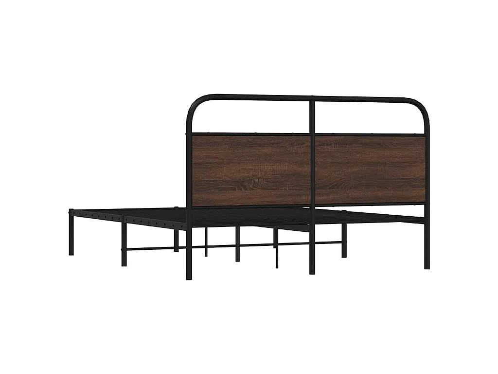 Estrutura cama s/ colchão derivados madeira carvalho castanho