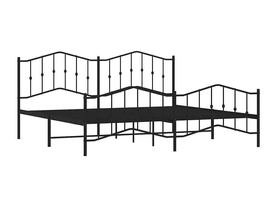 Estrutura de cama com cabeceira e pés 193x203 cm metal preto