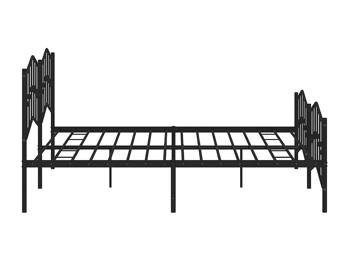 Estrutura de cama com cabeceira e pés 193x203 cm metal preto