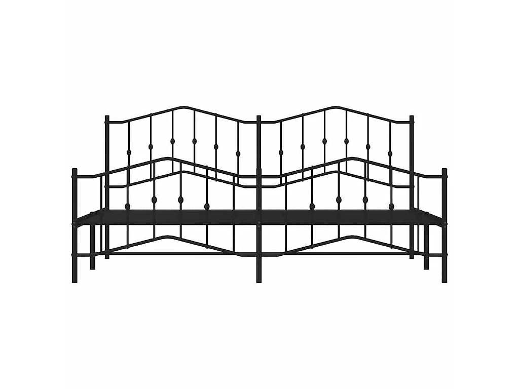 Bedframe met hoofd- en voeteneinde metaal zwart 193x203 cm