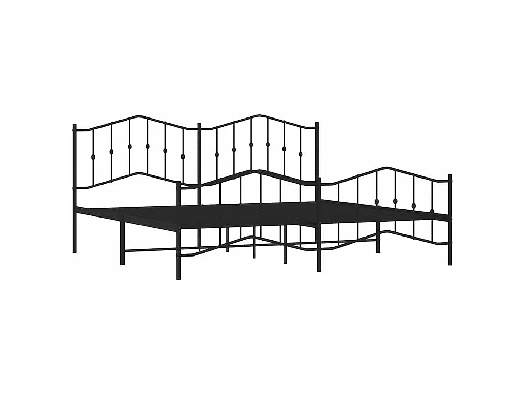 Bedframe met hoofd- en voeteneinde metaal zwart 193x203 cm