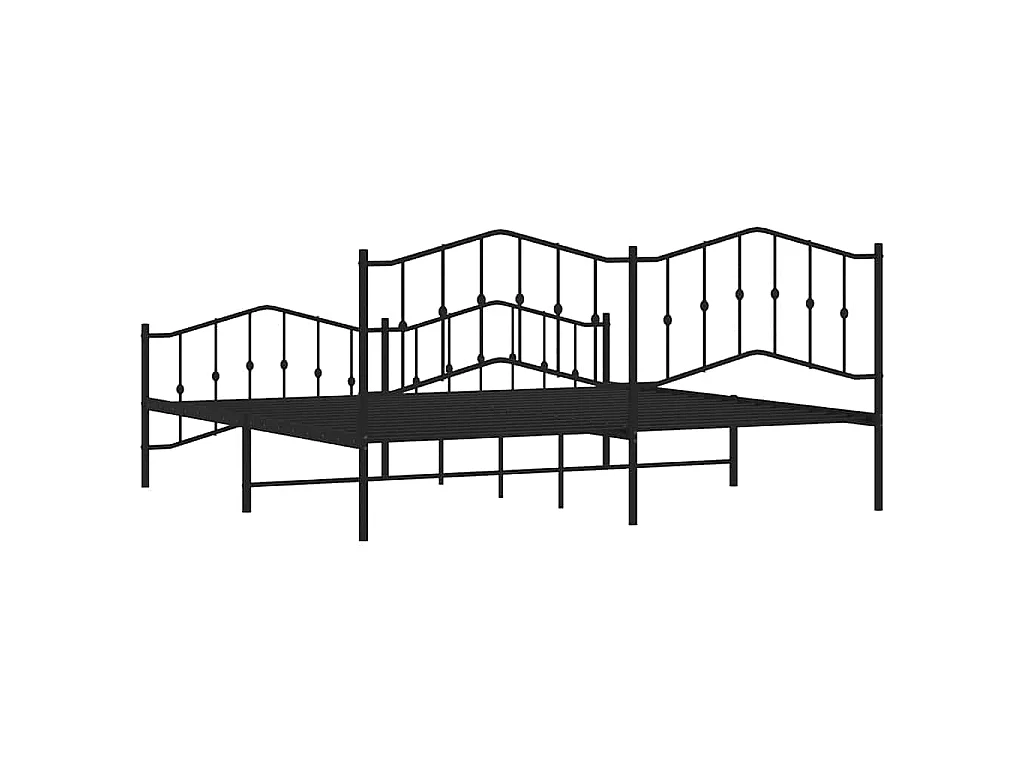 Bedframe met hoofd- en voeteneinde metaal zwart 193x203 cm