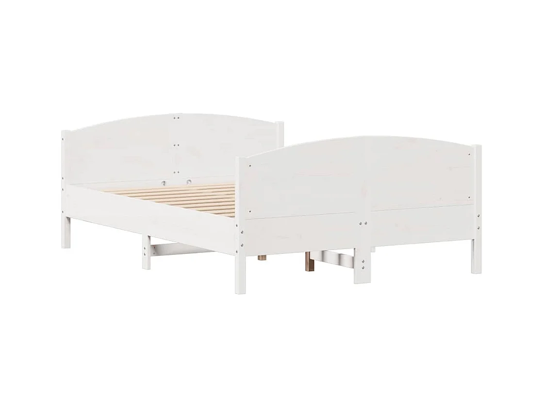 Estructura de cama sin colchón madera de pino blanca 150x200 cm