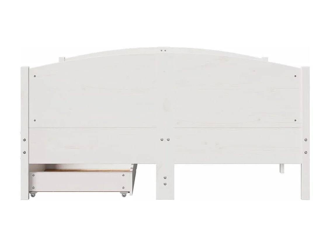 Cadre de lit sans matelas blanc 150x200 cm bois de pin massif