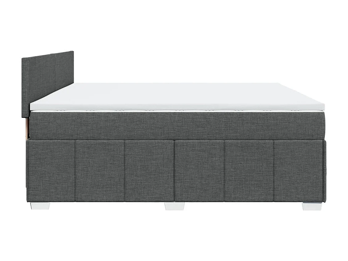 Cama box spring con colchón tela gris oscuro 200x200 cm