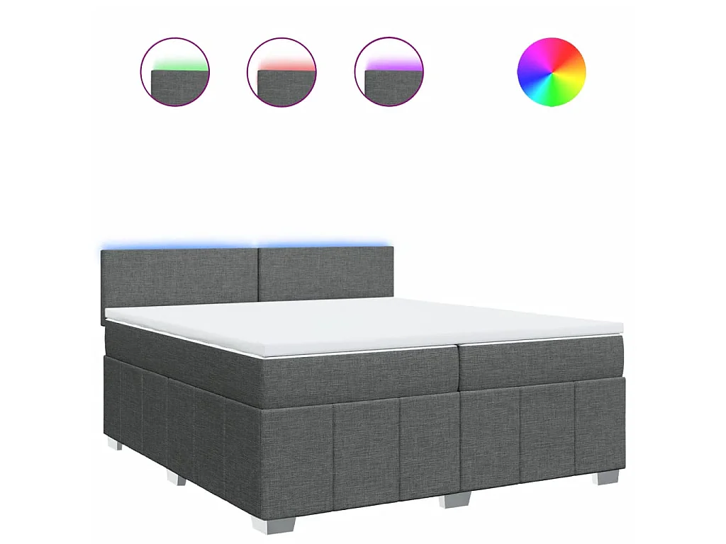 Boxspring met matras stof donkergrijs 200x200 cm