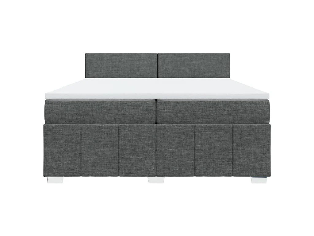 Boxspring met matras stof donkergrijs 200x200 cm