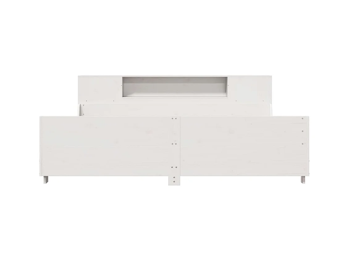 Cadre de lit sans matelas blanc 200x200 cm bois massif de pin