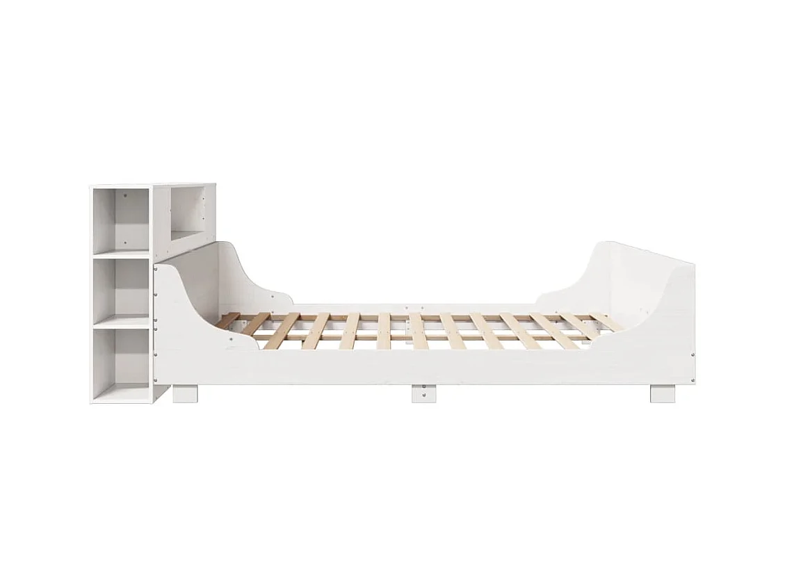 Cadre de lit sans matelas blanc 200x200 cm bois massif de pin