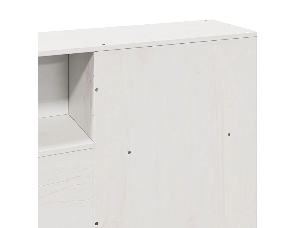 Cadre de lit sans matelas blanc 200x200 cm bois massif de pin