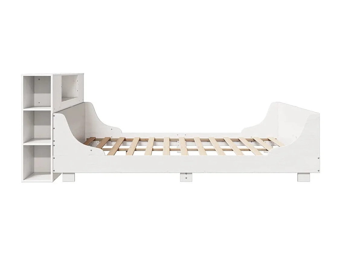 Bedframe zonder matras massief grenenhout wit 200x200 cm