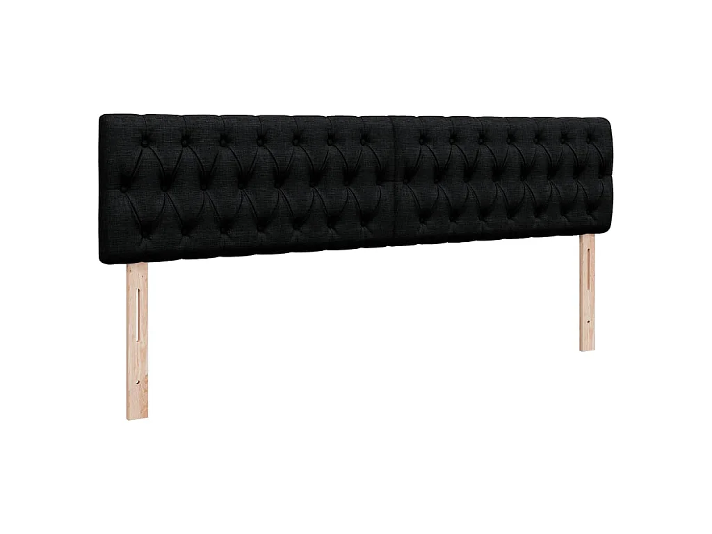 Struttura Letto Pouf con Materasso Nero 200x200 cm in Tessuto