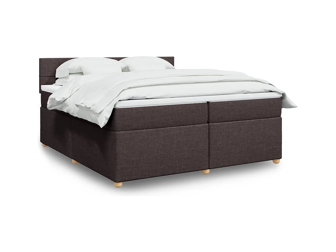 Sommier à lattes de lit avec matelas Marron foncé 200x200 cm