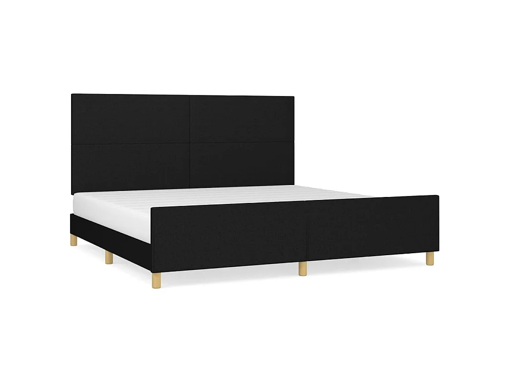 Giroletto senza Materasso Nero 200x200 cm in Tessuto