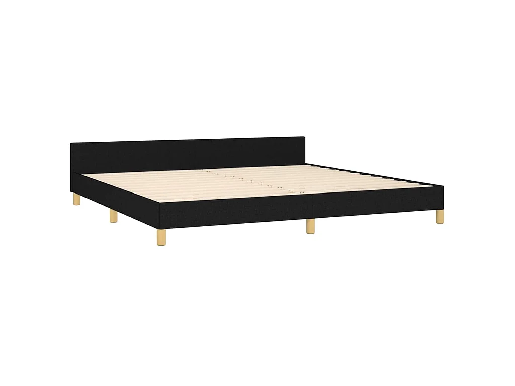 Giroletto senza Materasso Nero 200x200 cm in Tessuto