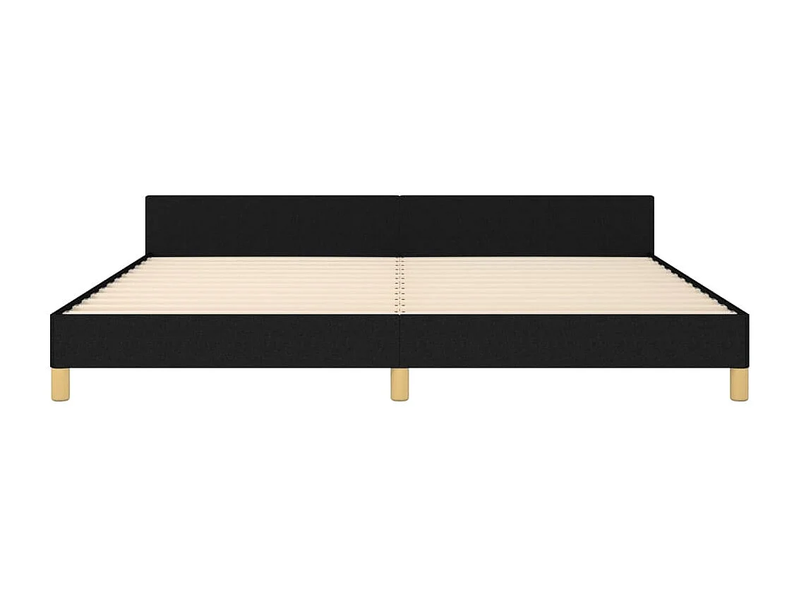 Giroletto senza Materasso Nero 200x200 cm in Tessuto