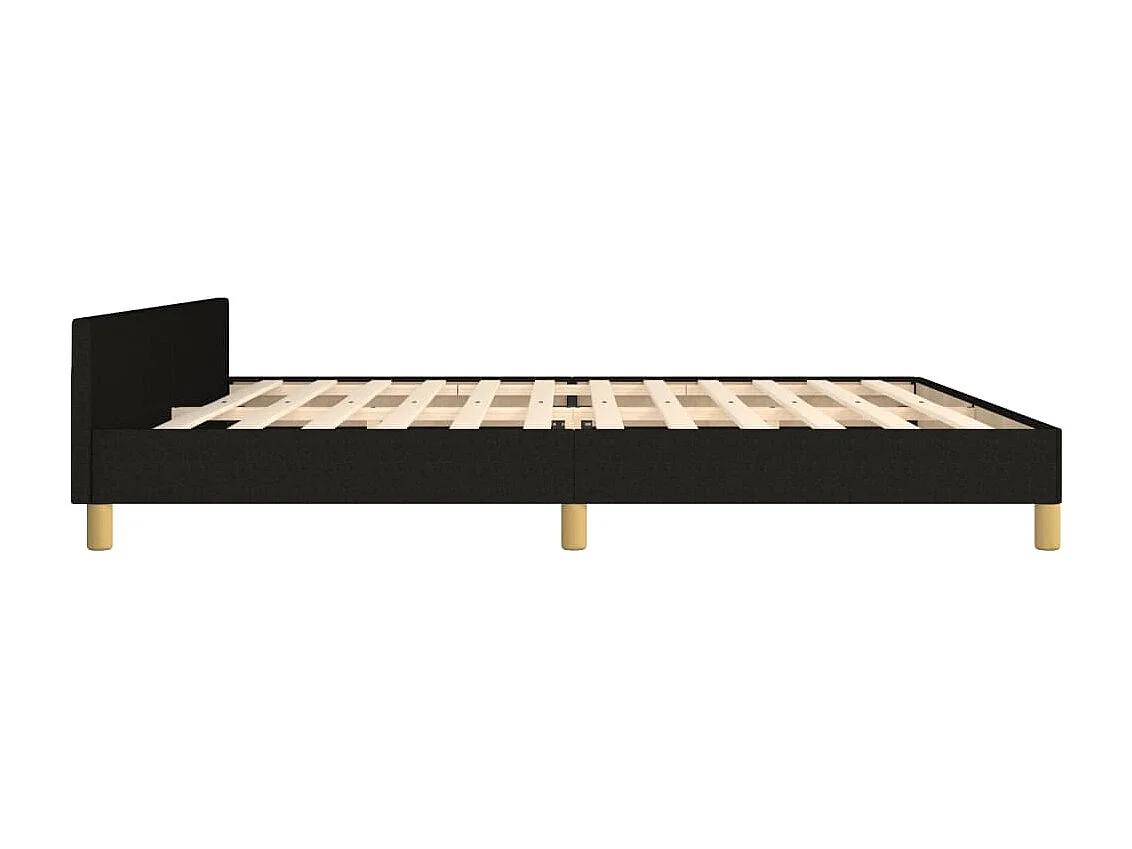 Giroletto senza Materasso Nero 200x200 cm in Tessuto