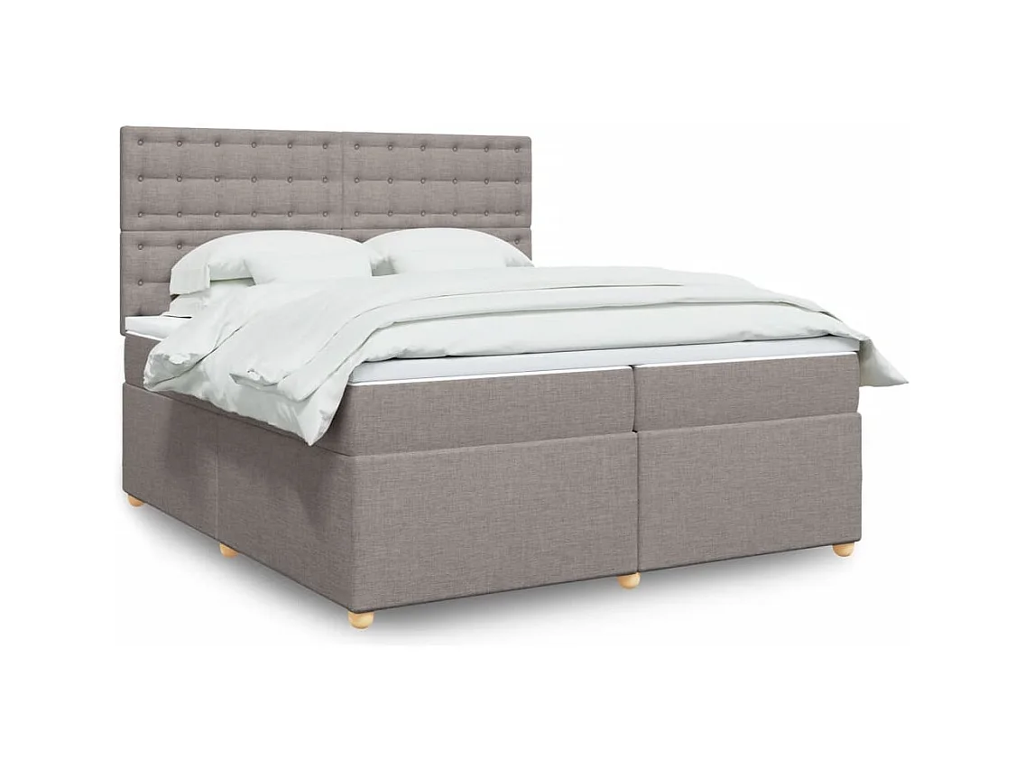 Sommier à lattes de lit avec matelas Taupe 200x200 cm Tissu