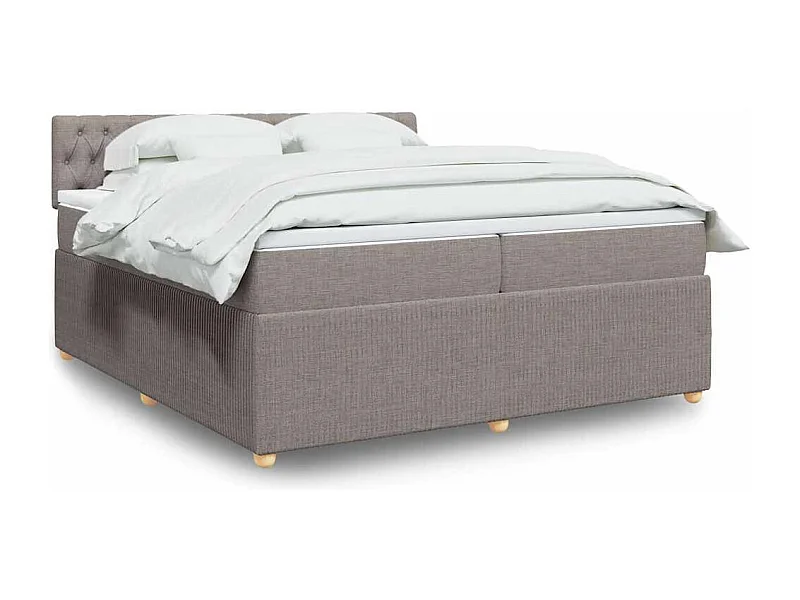 Boxspringbett mit Matratze Taupe 200x200 cm Stoff