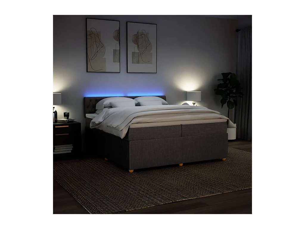 Boxspringbett mit Matratze Taupe 200x200 cm Stoff