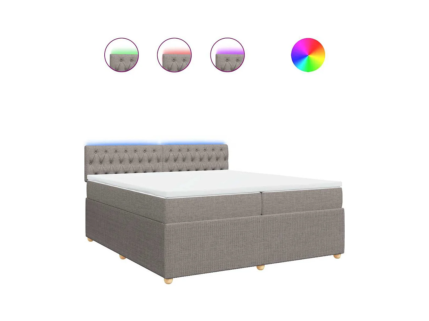 Boxspring met matras stof taupe 200x200 cm