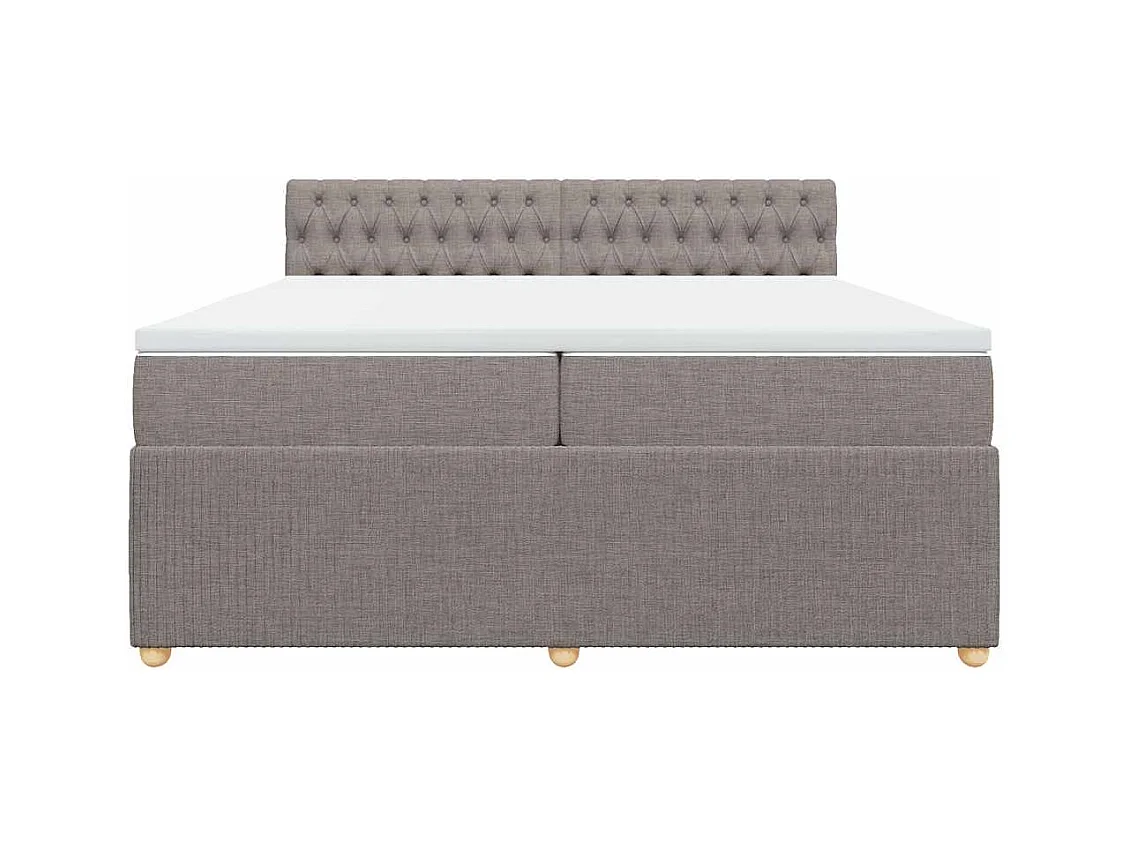Boxspring met matras stof taupe 200x200 cm