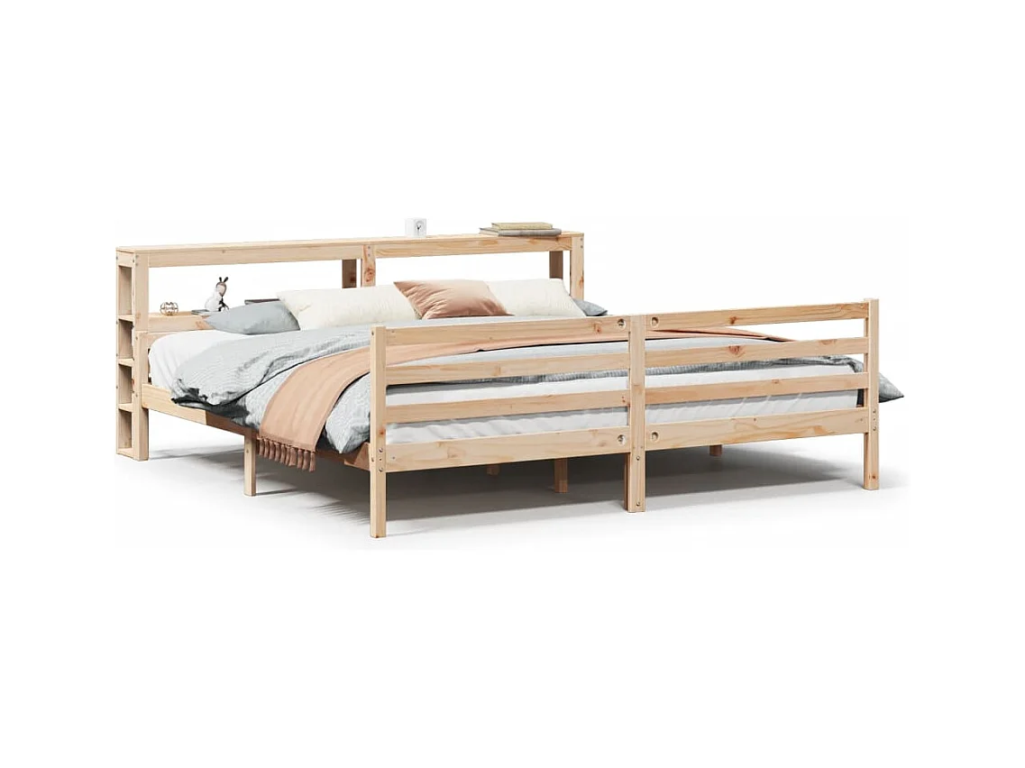 Cadre de lit avec tête de lit sans matelas 200x200 cm