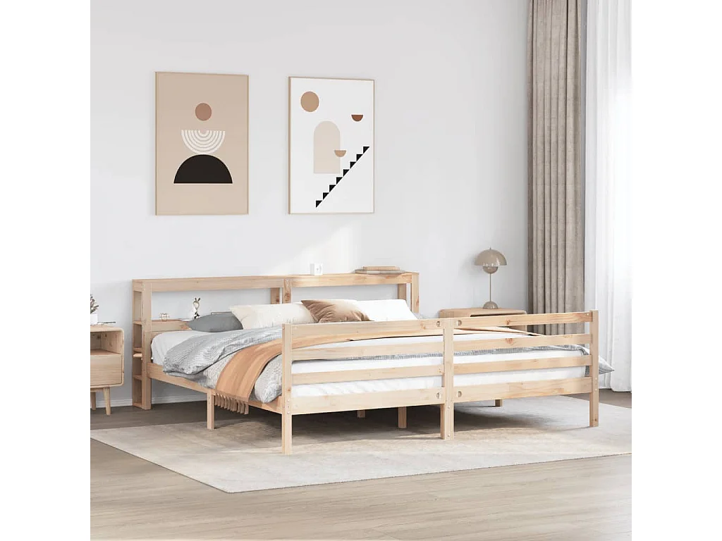 Bettgestell mit Kopfteil ohne Matratze 200x200 cm