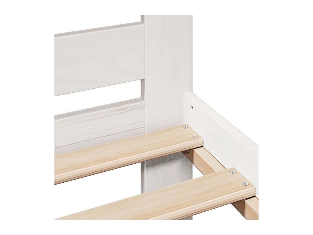 Cadre de lit sans matelas blanc 200x200 cm bois massif de pin