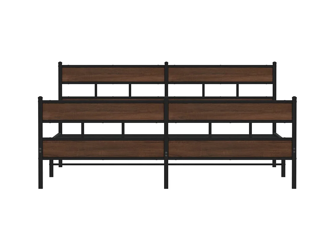 Cadre de lit en métal sans matelas chêne marron 200x200 cm