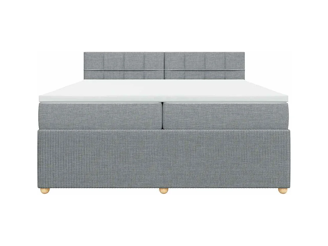 Sommier à lattes de lit avec matelas Gris clair 200x200cm Tissu