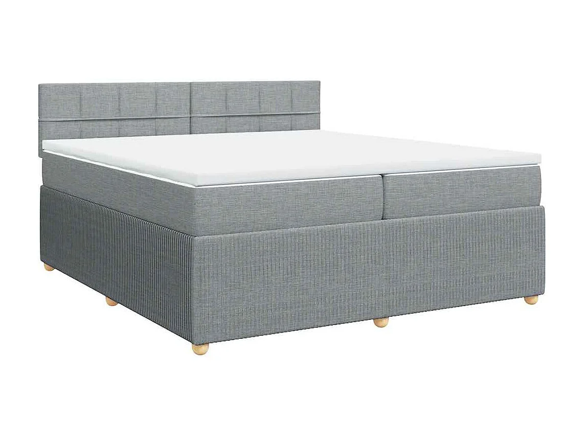 Boxspringbett mit Matratze Hellgrau 200x200 cm Stoff