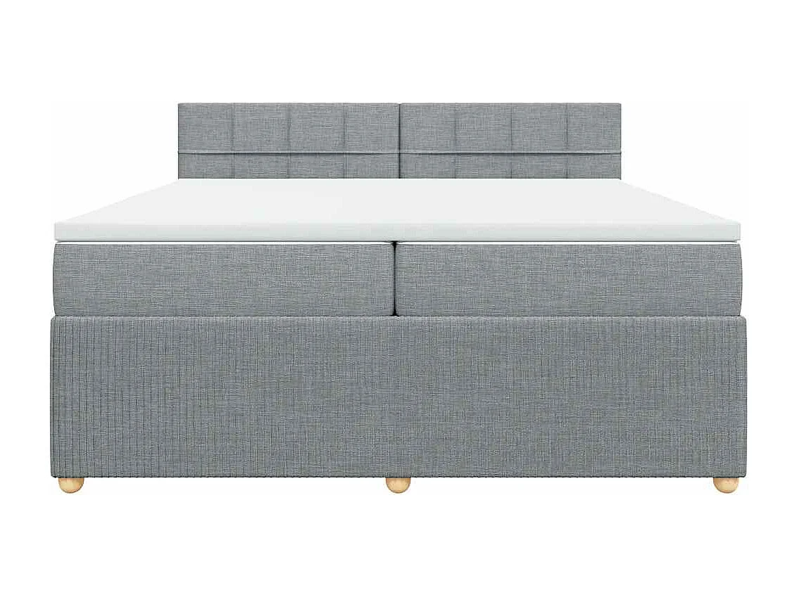 Boxspringbett mit Matratze Hellgrau 200x200 cm Stoff