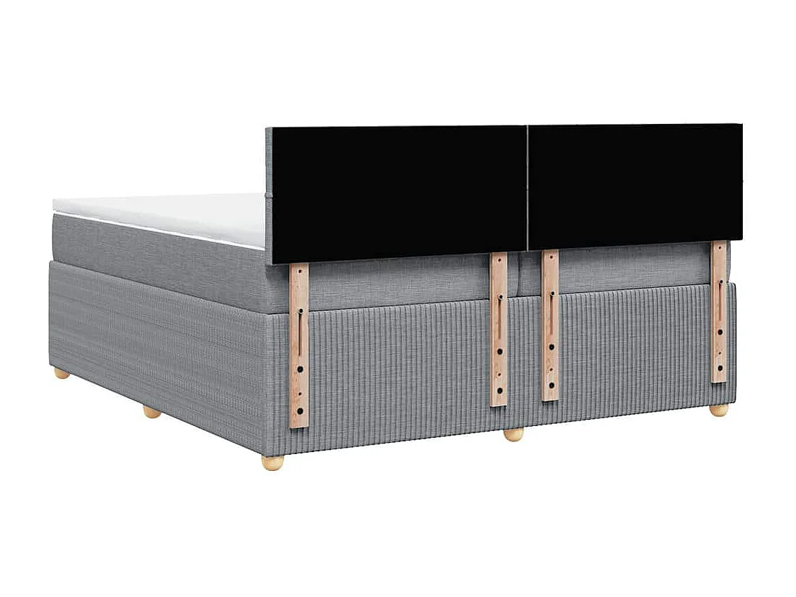 Boxspringbett mit Matratze Hellgrau 200x200 cm Stoff