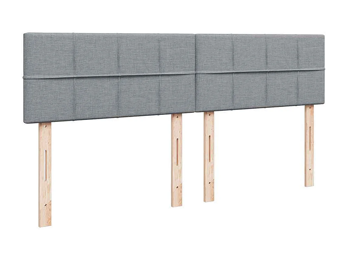 Boxspringbett mit Matratze Hellgrau 200x200 cm Stoff