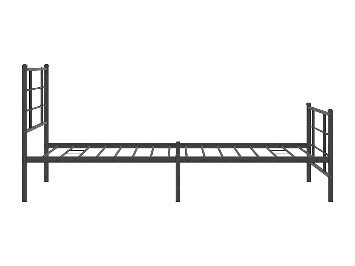 Cadre de lit métal sans matelas avec pied de lit noir 107x203cm