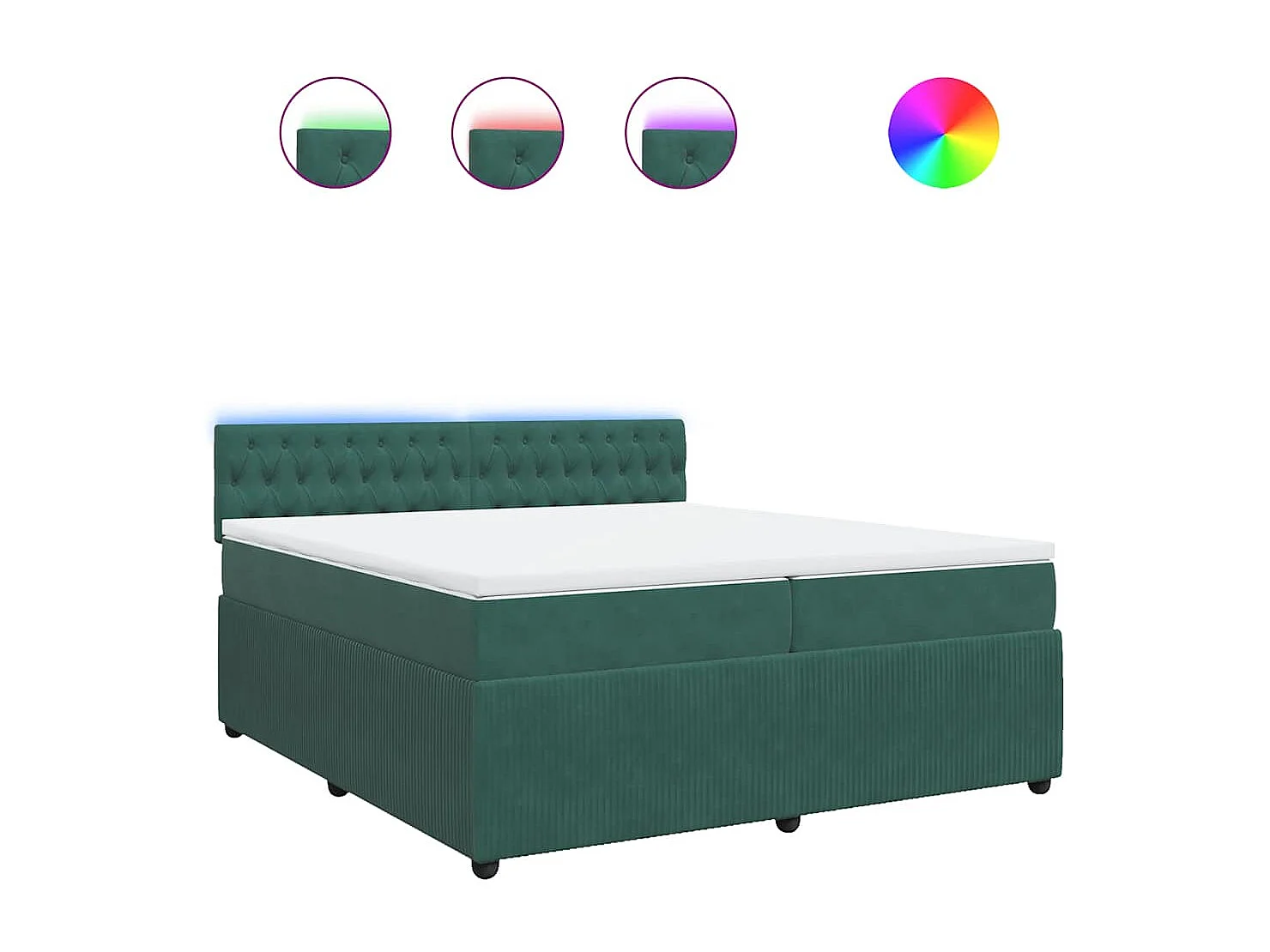 Boxspringbett mit Matratze Dunkelgrün 200x200 cm Samt