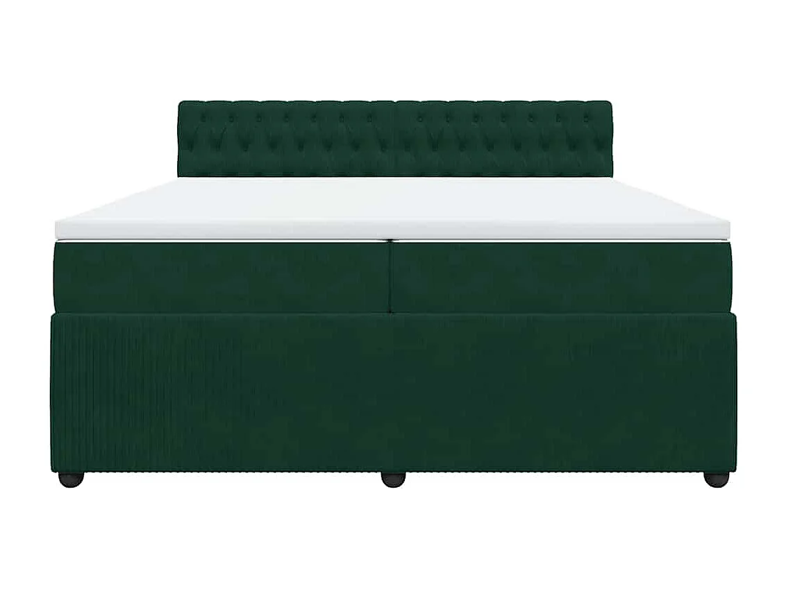 Sommier à lattes de lit et matelas Vert foncé 200x200cm Velours