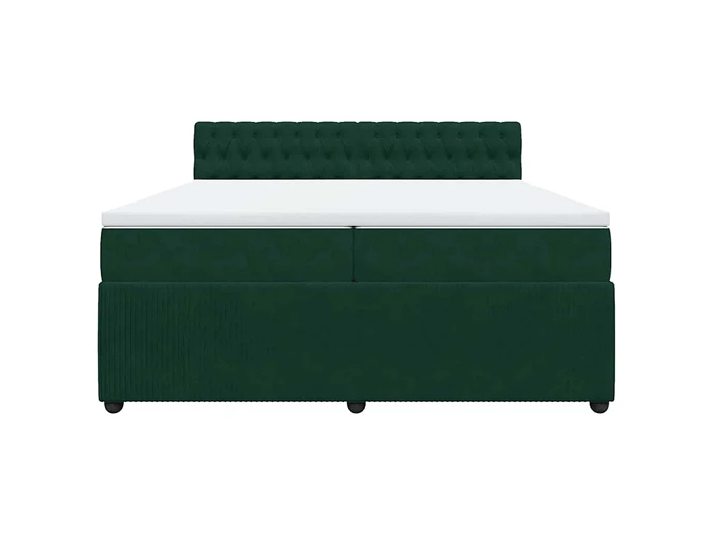 Sommier à lattes de lit et matelas Vert foncé 200x200cm Velours