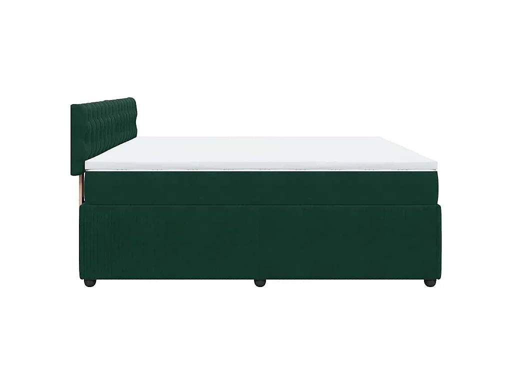 Sommier à lattes de lit et matelas Vert foncé 200x200cm Velours