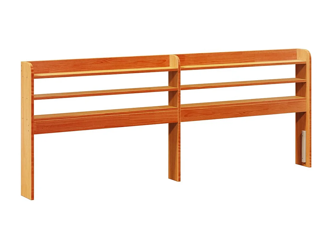 Cama sem colchão 150x200 cm madeira pinho maciça castanho-mel