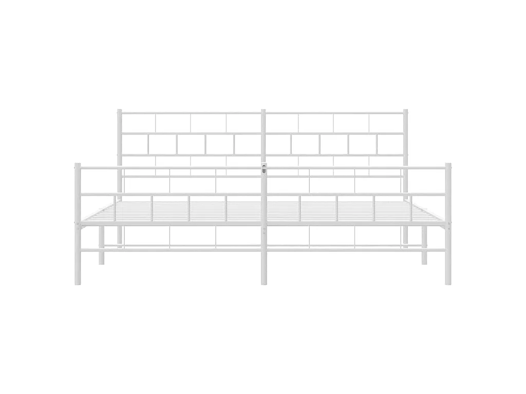 Bedframe met hoofd- en voeteneinde metaal wit 193x203 cm