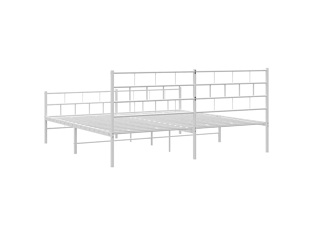 Bedframe met hoofd- en voeteneinde metaal wit 193x203 cm