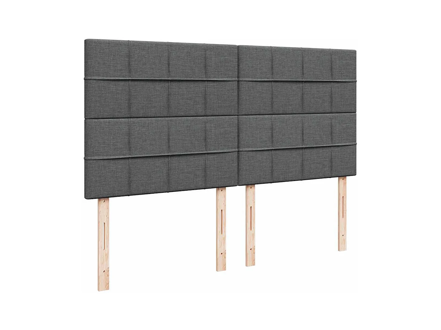 Cadre de lit ottoman avec matelas gris foncé 200x200cm tissu