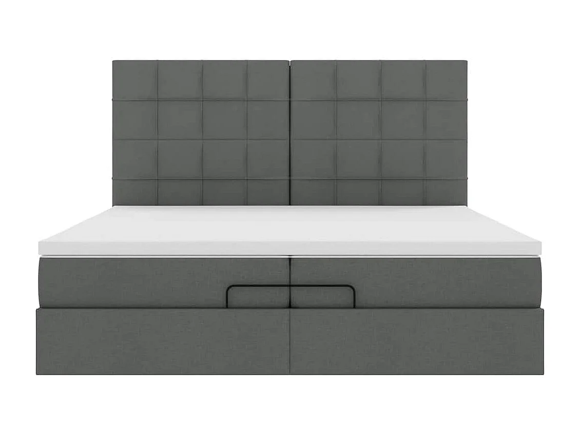 Ottoman-Bett mit Matratzen Dunkelgrau 200x200 cm Stoff