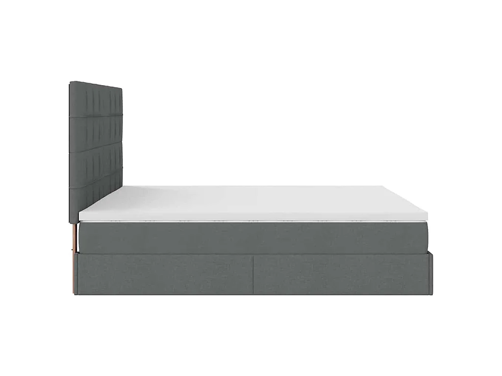Ottoman-Bett mit Matratzen Dunkelgrau 200x200 cm Stoff