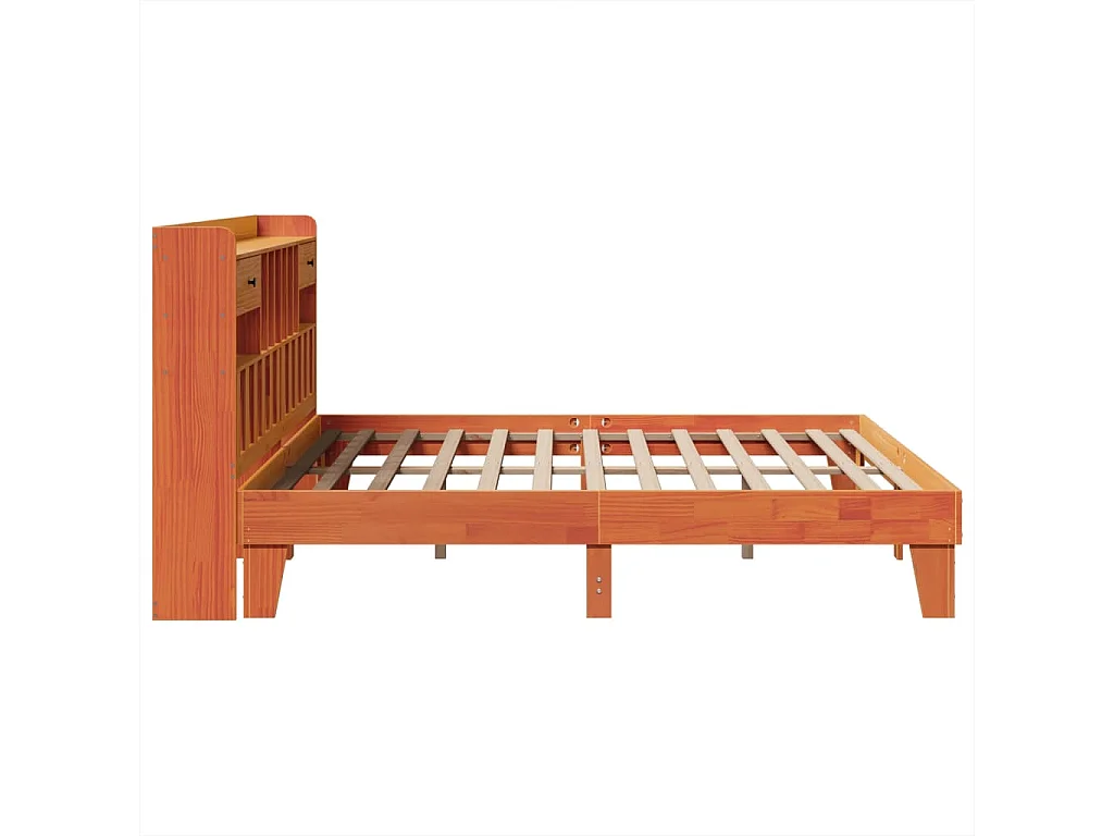 Letto senza Materasso Marrone Cera 200x200 cm in Legno di Pino