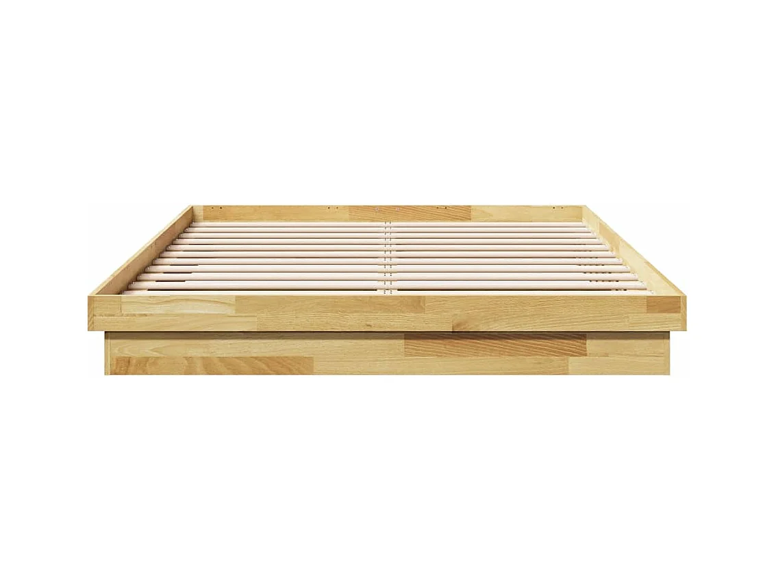 Cadre de lit sans matelas 150x200 cm bois massif de chêne