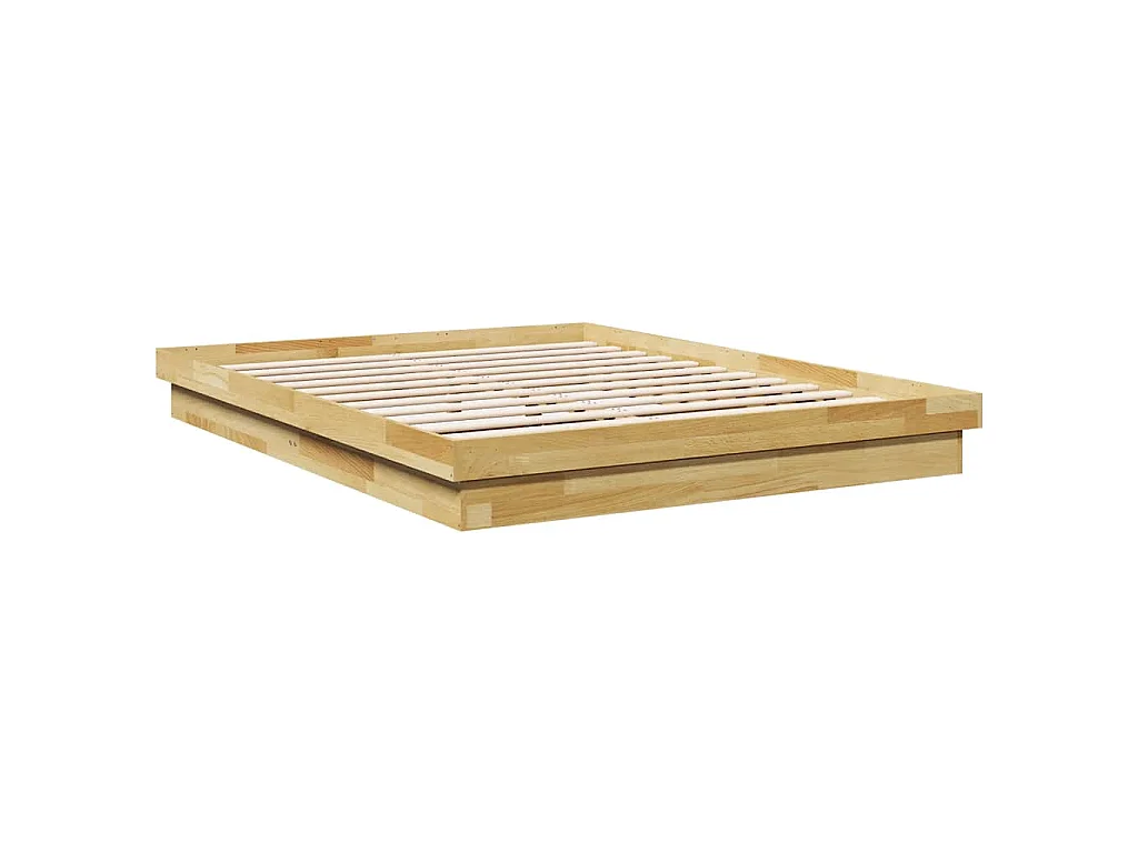 Estructura de cama sin colchón 150x200 cm madera maciza roble